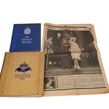King's Coronation Books and 1977 Jubilee Newspaper Set Collectable