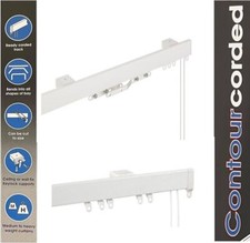 Aluminium Bendable CONTOUR Corded Curtain Track with Overlap Arms - 7 Sizes