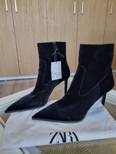 ZARA BLACK VELVET EFFECT ANKLE