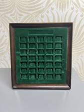 Vintage Wooden Coin Collection Display frame 32 x 29cm 35 compartments