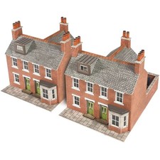 Metcalfe N Gauge Terrace Houses in Red Brick Card Kit Building Model Rail PN103 