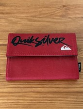 Vintage Quicksilver Bi Fold Wallet Cloth Canvas Surfer Red