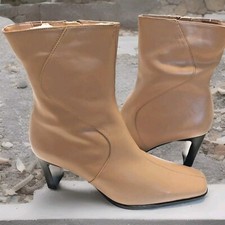 Womens Leather Boots Nude