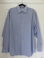 Laine Taylor Men's 100% Cotton Blue/Brown Long Sleeved Shirt Size L