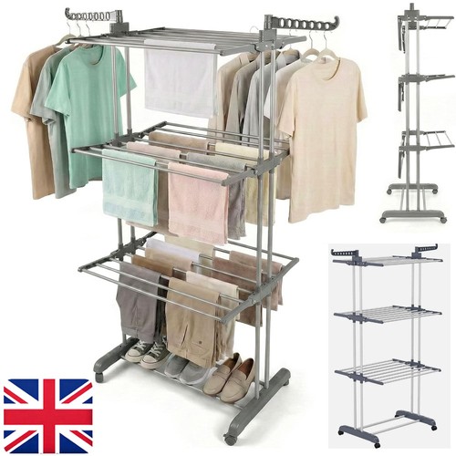 Tier foldable clothes airer - foldable,
