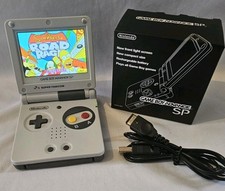 Nintendo Gameboy Advance SP IPS GBA Backlit Screen V5 SNES shell with game inc.