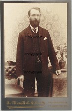 CABINET CARD TRAWSFYNYDD VERY RARE BY ROBERT MEREDITH ANTIQUE PHOTO WALES BEARD