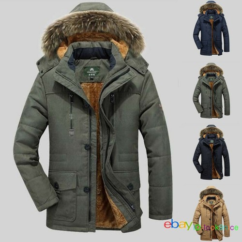 Winter mens fur hooded - hooded, thick