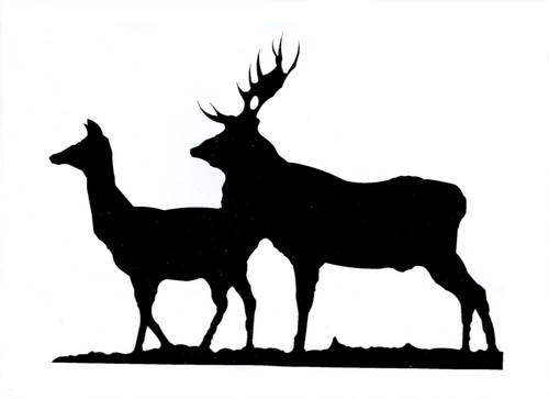 Stag hind deer weathervane - &,