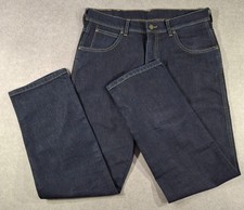 BNWOT Wrangler Mens Jeans W32 L29 Dark Blue Cotton Stretch Zip Fly Tapered Leg