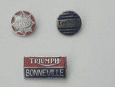 Pin Badges (set of 3) Triumph, Triumph Bonneville and BSA