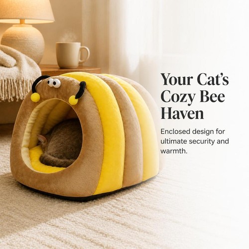 Cat cave bed nest with - cave,
