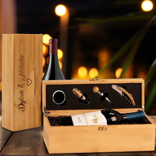 Personalised wooden wine - personalised,