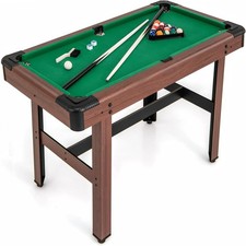 4FT Pool Table, Wooden Billiard Table for kids with all accessories