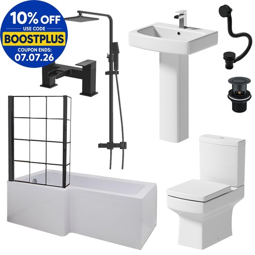 Complete bathroom suite - bathroom, black