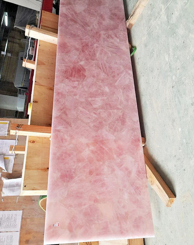 Rose quartz console bar - quartz,