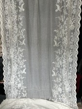 Vintage Anna French  Victorian Birds Design Cream Cotton Lace Curtain  62”/112”
