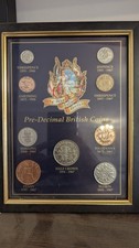 Pre Decimal British Coins. Vintage Framed Coins.