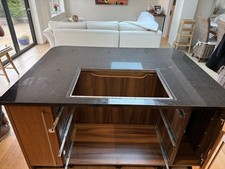 Large Black Quartz “Galaxy” Kitchen Island Worktop 170cm x 128cm x 3cm