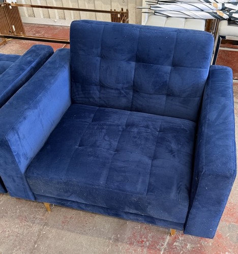 Blue velvet chairs - velvet, x2