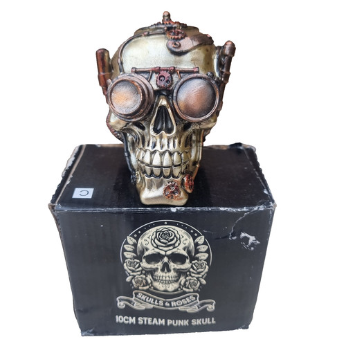 Steampunk skull ornament - steampunk,