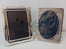 Pair Of Vintage Silver Plated/Chrome Photo Frames 6x4" Freestanding Ornate