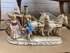 vintage horse and cart ornament Vintage Porcelain Figurine