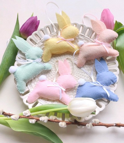 Pastel felt bunny spring - pastel,