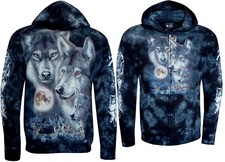Tie Dye Hoodie Zip Up Wolves &