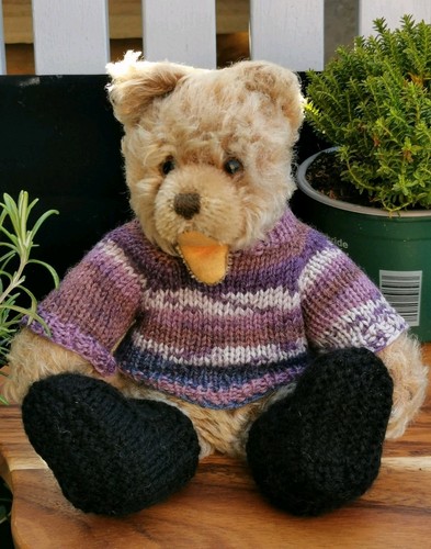 Hand knitted teddy - teddy, bear