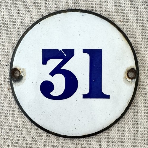Vintage enamel house number - vintage,