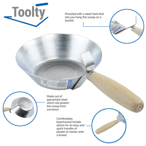 Toolty bucket scoop steel pan - ,