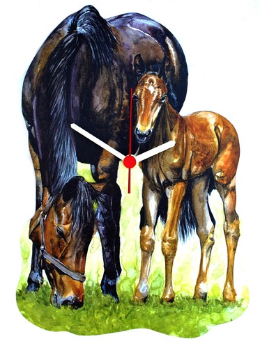Mare and foal clock - clock,