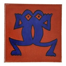 Geraldo - Handmade Mexican Ceramic Talavera Large 10.5cm Tile Ethically Sourced