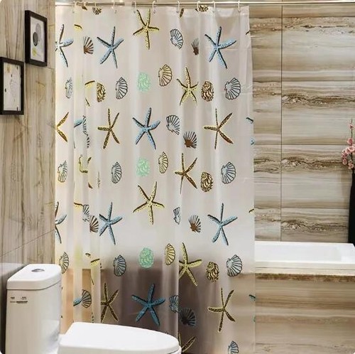 Shower curtain with hooks - curtain,