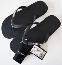 Emporio Armani Flip Flops Mens Thong Sandals Black Various Sizes Genuine New