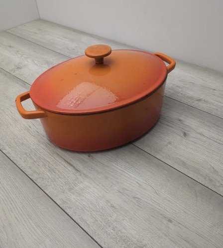 Vintage orange cast iron - iron, pot