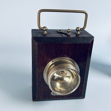 ANTIQUE TORCH EVER READY BATTERY LAMP LIGHT WOODEN BOX WITH HANDLE