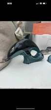 Poole Pottery  Large Dolphin figurine  Blue Dolphin Glaze Circa 1960s Nostalgia