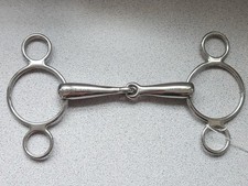 2 RING CONTINENTAL DUTCH GAG SNAFFLE WITH SINGLE JOINT 4 TO 6 INCH S/ STEEL