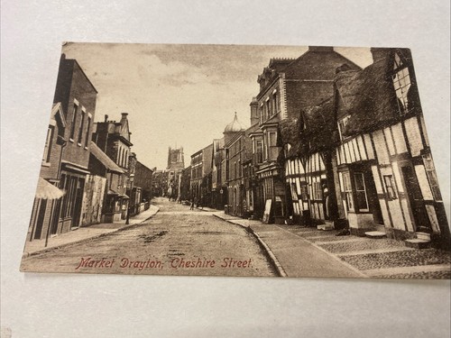 Old postcard market drayton - market,