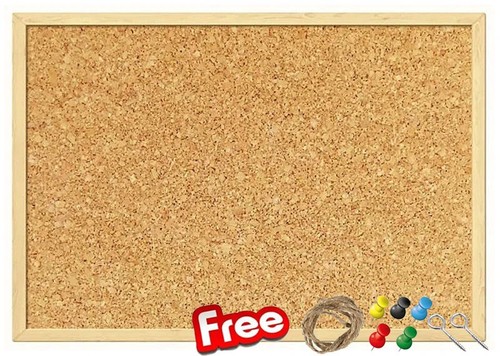 Natural cork pin notice board - natural,