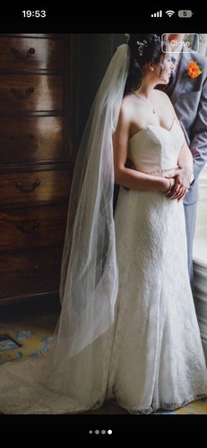 Wedding veil long white - white, with