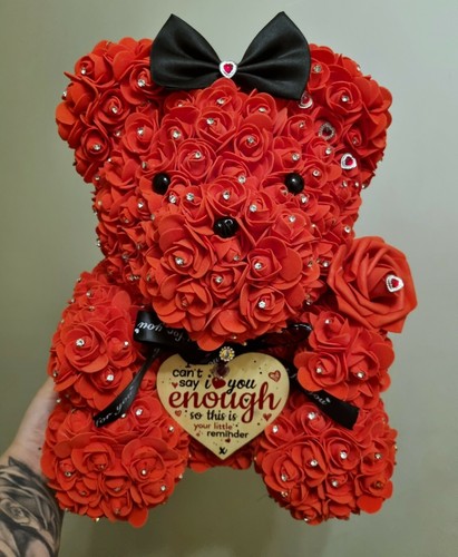 Large rose teddy bear - large,
