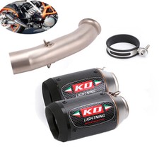 Exhaust Mid Pipe 2" Carbon Muffler Modified For Duke 125 250 390 RC390 2017-2020