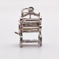 Vintage 925 Sterling Silver Clothes Mangle Charm Pendant 