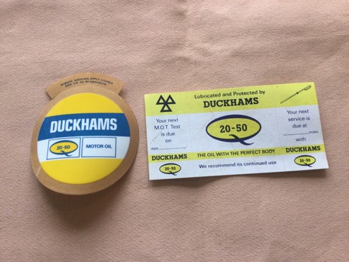 Vintage duckhams tax disc - vintage, disc/