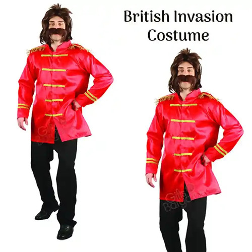 Red british jacket rock star - red,