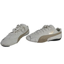 PUMA Speedcat Trainers Womens White Beige Leather Driving UK 7 EUR  41 cm 26