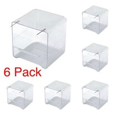 6 x Cage Aviary Bird Bath with Wires for Canary Finch Budgie Birds Clear Plastic